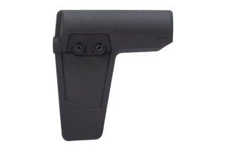 Non-adjustable black pistol brace.